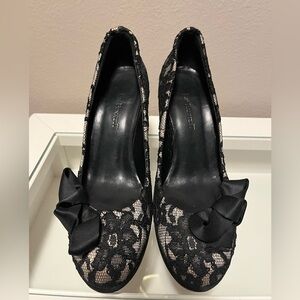 Satin bow lace L.K Benette pumps